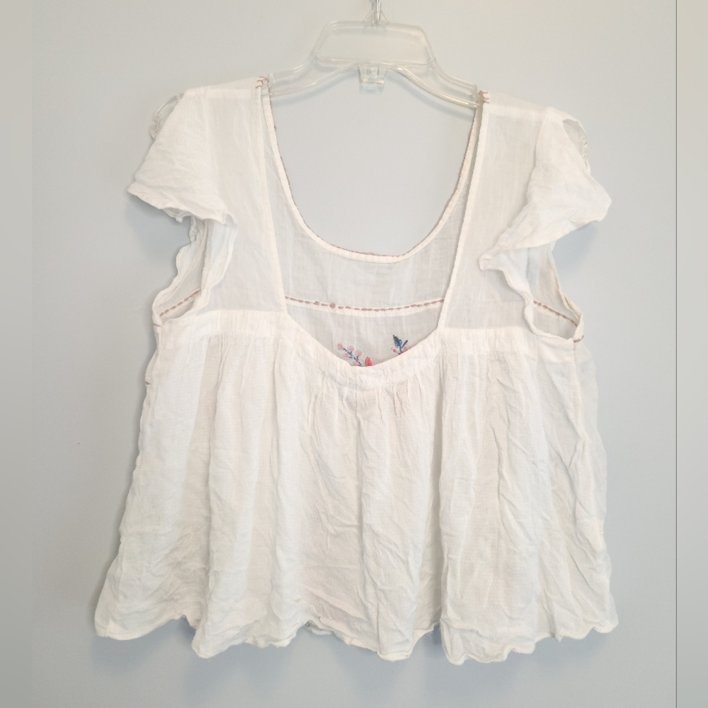 Floreat Anthropologie Patchwork Embroidered Top Size MP Cottagecore! Boho! - Picture 9 of 13